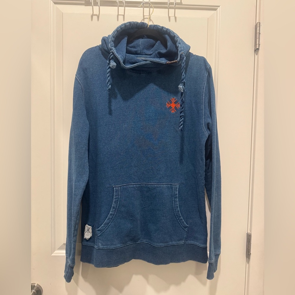 Voiz Flannel Blue Elongated With Hood Men's Size M